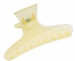 Н560-52-03 Зажим для волос Бабочка ZB-2 пластиковый желтый, 8 см